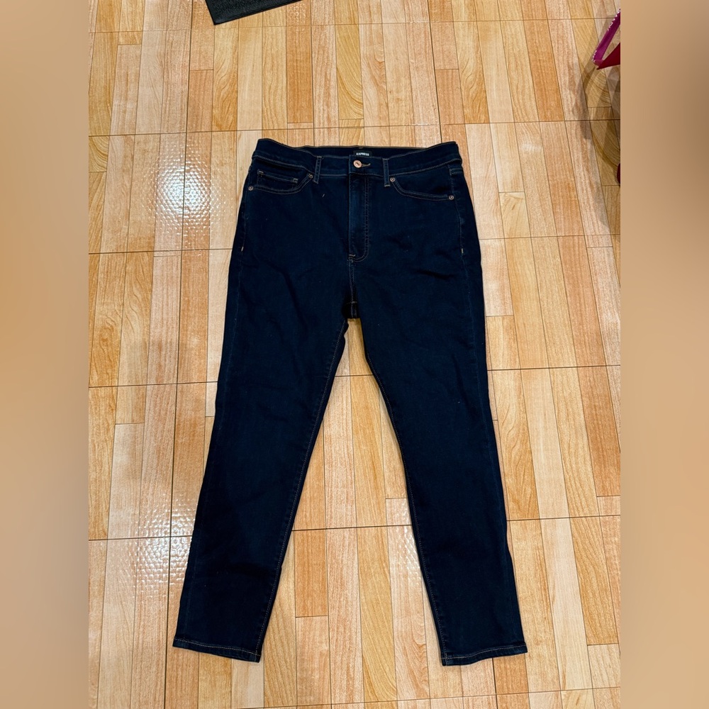 Express Women's Skinny Jeans - Dark Blue